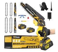 Mini Motosierra Con Motor Sin Escobillas De 1000w,Motosierra De 8 Y 6 Pulgadas,Engrasador AutomáTico Y Tensor De Cadena Sin Herramientas Y 2 * 4000 Mah Para Ramas De áRboles, Corte De Madera Motosierr
