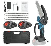 Mini motosierra de 6 pulgadas con batería: pequeña sierra de mano batería con 2 baterías de 2000 mAh - Pequeña motosierra con batería con cerradura de seguridad - Mini Chainsaw Handkettensäge batería