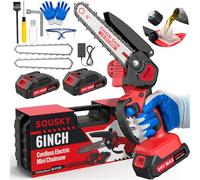 Mini motosierra de 6 pulgadas inalámbrica, batería recargable de 24 V 2000 mAh, aceite automático, motosierra ligera y segura para mujeres/hombres/mayores/artesanos, corte de árboles de jardín,