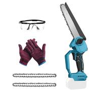 Mini motosierra de 8 pulgadas compatible con Makita de 18 V (sin batería), sierra eléctrica sin escobillas, pequeña motosierra, cadena de seguridad, engrasador automático, sierra de mano, sierra de