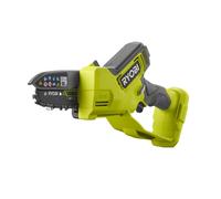 RYOBI - Motosierra de Mano Brushless 18V ONE+ - Barra 10 cm - Herramienta Compacta de Poda de Ramas - Tensor de Cadena sin Herramientas - Ambidiestro - Se Vende sin Batería ni Cargador - RY18PSX10A-0