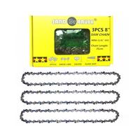 Mini motosierra de repuesto de 8 pulgadas, 3 piezas, calibre 043, 1/4 LP, 48 DL, longitud de la cadena de 30 cm para placa guía de 26 cm, longitud de corte efectiva de 20 cm, para batería de 21 - 26 V