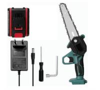 Mini motosierra eléctrica 21V con hoja de corte de 6 pulgadas, para jardín. Motosierra eléctrica portátil recargable con 1 cadena. Sierra eléctrica de una mano para podar árboles