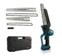 Mini motosierra eléctrica compatible con Makita, motosierra eléctrica sin escobillas (8 pulgadas/6 pulgadas), para jardinería, con bloqueo de seguridad y lubricación automática