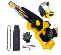 Mini motosierra inalámbrica de 8 pulgadas para Dewalt 20 V máximo alimentado por batería (sin batería), motosierra de mano eléctrica inalámbrica, pequeña motosierra de poda recargable portátil para