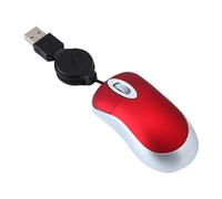 Mini mouse con cable, ratón óptico portátil USB de viaje con cable USB retráctil, ratones compactos para manos pequeñas para PC, laptop, computadora, escritorio, hogar, escuela, niños, niñas, niños