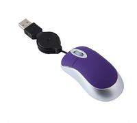 Mini mouse con cable, ratón óptico portátil USB de viaje con cable USB retráctil, ratones compactos para manos pequeñas para PC, laptop, computadora, escritorio, hogar, escuela, niños, niñas, niños