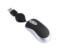 Mini mouse con cable, ratón óptico portátil USB de viaje con cable USB retráctil, ratones compactos para manos pequeñas para PC, laptop, computadora, escritorio, hogar, escuela, niños, niñas, niños