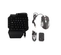 Mini mouse y teclado para juegos de media mano, combo de ratón USB LED de fondo y con convertidor para Xboxone