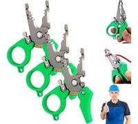Mini Multi-tool Wire Stripper, 6-in-1 Electrician Multitool, Adjustable Wiring Tools and Multi-function Hand Tools for Strip, Split, Trim, And Crimp, Suitable for Home Repair & Electrical Work (3Pcs)