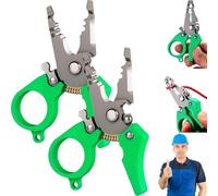 Mini Multi-tool Wire Stripper, 6-in-1 Electrician Multitool, Adjustable Wiring Tools and Multi-function Hand Tools for Strip, Split, Trim, And Crimp, Suitable for Home Repair & Electrical Work (2Pcs)