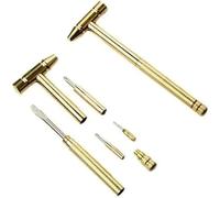 Mini multiherramienta 6 en 1 para reparación de precisión, martillo de latón y acero con destornilladores para electrónica, relojes, gafas y joyas, kit compacto de bricolaje para hombres