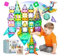 Mini mundos Super Pack 70 Piezas | Bloques de construccion magneticos | Bloques Magneticos Construccion Niños | Construcciones Magneticas Niños | Juguetes Niños 2 3 4 5 6 Años | Magnetic Blocks