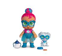 Mini muñeca súper linda brillante con cachorro, Kala & Allie, muñeca articulada de 12 cm con cachorro, trajes de superhéroe y accesorios, adecuada para edades de 4 años en adelante