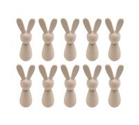 Mini muñecas de conejo de Pascua - Figuras de clavijas de madera natural, juego de animales de pintura en, lindo de bricolaje | Conjunto de figuras de artesanía de temporada para celebra