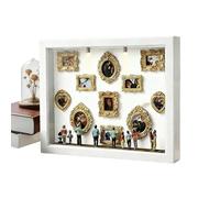 Mini Museo con Silueta - 22,7x31,4x3,7 cm Kit Mini Museo, Marcos para Pequeños Museos con Figuras Pequeñas Figuras Marcos Dorados | Personalizado para figuritas de bricolaje para la decoración d