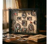 Mini Museo Marco de Fotos Personalizado DIY - Regalos Personalizados para Parejas, Mujer y Hombre, 3D Nuestro Museo de Fotos Caja de Sombra con Mini Marcos Figuras Luz, Regalo Aniversario San Valentín