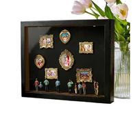 Mini Museo | Silueta de madera en relieve con iluminación | DIY Photo Frame Vitrine Expositor Caja de Exhibición - Para el hogar, dormitorio, apartamento, oficina, hotel, familia y adultos