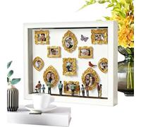 Mini Museum Light-Up Wood Frame, With Figurines Fun Display for DIY Photo or Family Memory Frame, Decorative Memory Frame, Couples, Adults, Lovers and Friends, Home Display for Desk, Shelf or Table