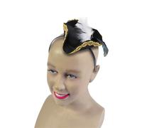 Mini Negro Pirata Sombrero Diadema Accesorio de Disfraz Adulto Bucanero