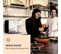 Klarstein Nevera Pequeña Portátil con Congelador, Mini Frigorifico 45 l., Mini Nevera Habitación, Oficina, Frigorificos Pequeños Bajo Consumo, Neveras Pequeñas Tempt. entre 0-10 ºC, Minibar 1 Estante