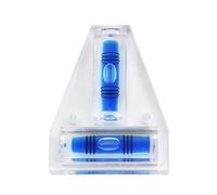 Mini nivel en forma de T con carcasa transparente, nivel de bolsillo de 84,5 mm para caravanas, muebles, marcos de fotos, carpintería y trípodes de cámara, verde (azul)
