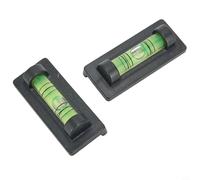 Mini nivel magnético de burbuja para nivel, indicador de nivel de líquido de 40 x 17 x 12 mm con base magnética, negro, para marcos de fotos, soportes de TV, Cross-St(2 piezas)