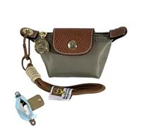 Mini Nylon Dumpling Coin Purse, Detachable Nylon Wrist Strap Coin Purse, with Secure Zipper Lightweight Wallet, for Cards, Keys, and Coins (D)