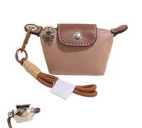 Mini Nylon Dumpling Coin Purse - Detachable Wrist Strap Cute Change for Women, Fits Cards Keys Coins (Dark Pink)