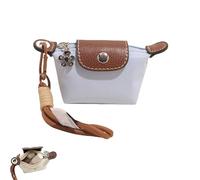 Mini Nylon Dumpling Coin Purse - Detachable Wrist Strap Cute Change for Women, Fits Cards Keys Coins (Light Blue)