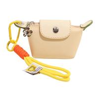 Mini Nylon Dumpling Coin Purse with Detachable Wrist Strap, Women’s Compact Change Purse for Coins, Cards, and Keys, Cute and Practical, Zipper Closure Wallet for Everyday Use (Yellow)