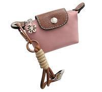 Mini Nylon Dumpling Coin Purse with Detachable Wrist Strap, Women’s Compact Change Purse for Coins, Cards, and Keys, Cute and Practical, Zipper Closure Wallet for Everyday Use (Light Pink)