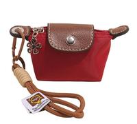 Mini Nylon Dumpling Coin Purse with Detachable Wrist Strap, Women’s Compact Change Purse for Coins, Cards, and Keys, Cute and Practical, Zipper Closure Wallet for Everyday Use (Red)