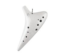 Mini ocarina blanco agrietado clásico 12 agujeros alto F clave profesional grado rendimiento instrumento musical étnico liso