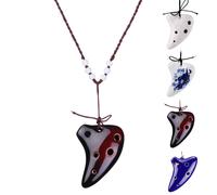 Mini ocarina L'MS de cer mica de 6 agujeros con 6 agujeros y libro de canciones tutorial gratuito (caf )