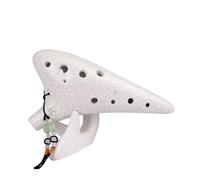 Mini ocarina ocarina ocarina de 12 agujeros para principiantes, flauta de porcelana ahumada con llave C con materiales didácticos