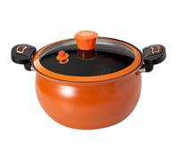 Mini olla a presión 8L calefacción rápida sin hacer mando de bloqueo y vea a través de la tapa para la inducción de las estufas eléctricas al estilo de calabaza, naranja