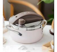 Mini olla a presión de 3 L, exquisita cocina de acero inoxidable 304 para el hogar, olla múltiple gruesa para gas e inducción (marrón)
