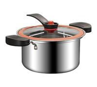 Mini olla a presión, maceta de acero inoxidable de 3.5L con manijas de cerradura y tapa de transferencia, cocción micro a presión antiadherente para gas, inducción, estufas eléctricas