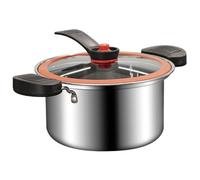 Mini olla a presión, olla de acero inoxidable de 3.5L con manijas de cerradura y tapa de transferencia, a presión antia