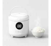 Mini olla arrocera con temporizador, 2 tazas sin cocinar/4 tazas cocinadas con asa, 6 modos de cocción inteligentes para arroz blanco, quinua, avena, con olla interior antiadherente (blanco)