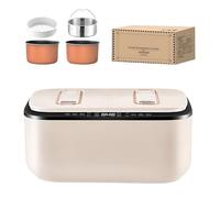 Mini Olla de Arroz, Vaporizador de Viaje Portátil, Control Táctil de Pantalla Digital Inteligente, Programación de Zona de 24 Horas, Se Puede Separar de la Sopa de Arroz Control de Temperatura