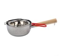 Mini olla de fusión de chocolate de acero 304, pequeña caldera doble para mantequilla de caramelo y queso, mango ergonómico con dos boquillas de vertido, diseño compacto de 12,3 cm (F)