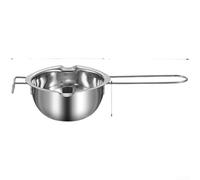 Mini olla de fusión de chocolate hecha de acero 304, caldera doble pequeña para mantequilla de caramelo y queso, mango ergonómico con dos boquillas de vertido, diseño compacto de 12,3 cm (A)