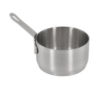 Mini olla de salsa con mango largo, mini cacerola de acero inoxidable, tazas antiadherentes para salsa de condimentos, sartén de leche para cocina en el hogar (plata (80 ml)