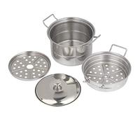 Mini Olla de Vapor de Acero Inoxidable para niños, Juego de simulación, Juguete de Cocina, Regalo de Comida para cocinar, Duradero, Seguro, tamaño pequeño, 12,8 cm