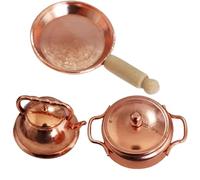 Mini ollas y sartenes con hervidor para casa de muñecas 1:12, Accesorios de Cocina, Mini Juego de Cocina de aleación, artículos en Miniatura para casa de muñecas, decoración de de