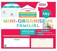 Mini-organiseur familial Mémoniak 2026, calendrier mensuel, sept. 2025 à déc. 2026