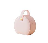 Mini organizador de joyas, caja joyería viaje, pendientes, collar, anillo, bolso portátil, almacenamiento cuero, 1 Uds Para Viajes Y Vacaciones(Pink)