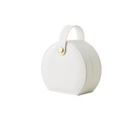 Mini organizador de joyas, estuche viaje for exhibición, pendientes, collar, anillo, bolso portátil, caja joyería, almacenamiento cuero Para Guardar Y Organizar Joyas(White)
